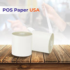 2 1/4" x 90' 2-Ply Carbonless Paper (50 Rolls/Case) - White/Yellow - BPA Free