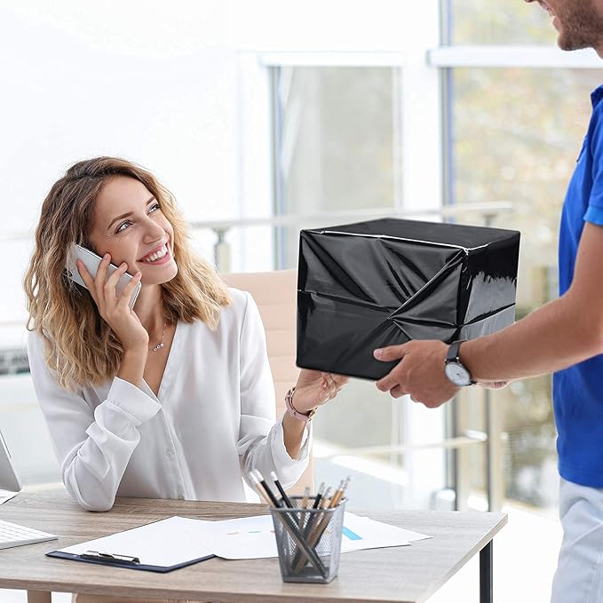 Fuxury Large Poly Mailers 14.5x19'' 200Pc, Waterproof Shipping Bags for Clothing, Strong Adhesive Mailers Poly Bags for Small Business Suppliers, Durable Shipping Envelopes Mailing Bags Black