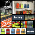 YOWESHOP High Visibility Safety Vest Custom Your Logo Protective Workwear 5 Pockets With Reflective Strips Outdoor Work Vest (Neon Yellow (4XL))