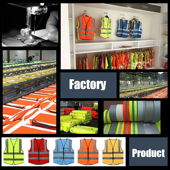 YOWESHOP High Visibility Safety Vest Custom Your Logo Protective Workwear 5 Pockets With Reflective Strips Outdoor Work Vest (Neon Yellow (3XL))