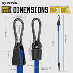 Bungee Cords with Hooks, 36 Inch Blue Adjustable Bungee Cords with Carabiner Heavy Duty Outdoor, Super Elastic Easy to Adjust Bungee Rope UV Resistant for Tarp, Bike Rack, Garden, Moving, 6 Pack