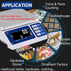 Counting Scale 15kg/33lb x 0.1g Digital Bench Scale for Parts and Coins kg/g/lb/oz Electronic Gram Scale Large Range Lab Industrial Inventory Piece Counting Balance Scales