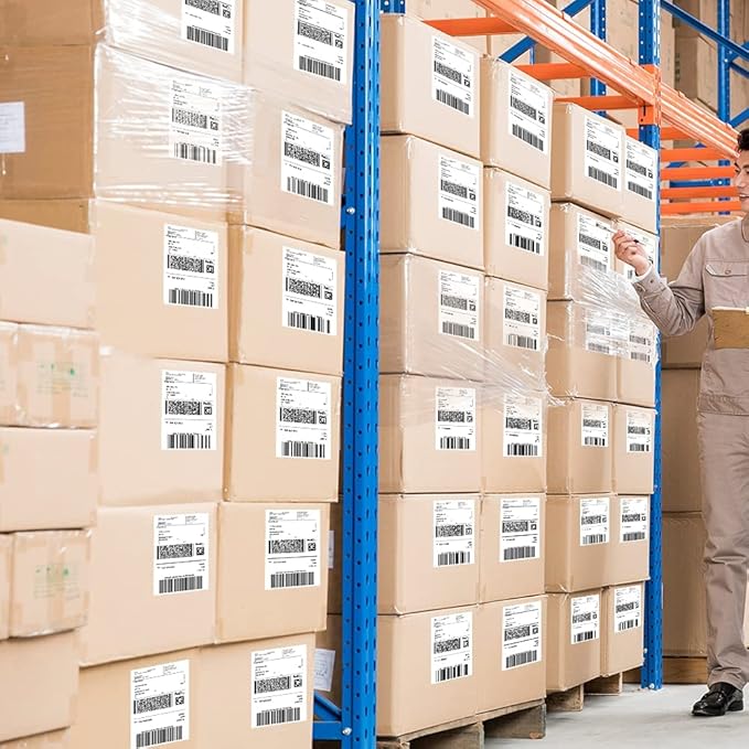 SJPACK 4x6 Thermal Labels, 8000 Shipping Labels with Perforated Line, Commercial Grade Thermal Shipping Label Paper