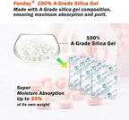 2g x 100 Packs Fonday Food Grade Silica Gel Desiccants Packs Moisture Absorbers Dehumidifier for Food Storage, Electronics, 3D Filament & Safes