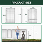 FXW Garden Fence Outdoor for The Yard – 50in(H) x 41.7ft(L) Heavy Duty Metal Animal Barrier for Dog and Rabbit, Decorative Dog Fence, 16 Panels, Silver