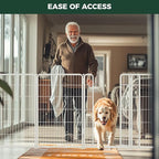 FXW Dog Gate Extra Wide Designed for Indoor Use, Adjustable Width Up to 165-inch Wide (45" H 6 Wire Panels for Large Dogs), White