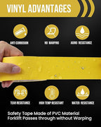 Lichamp 12 Rolls Vinyl Tape, Premium Safety Marking and Traffic Floor Marking Tape, Bundling, Social Distancing, 2 Inch x 36 Yards per Roll, 432 Total Yards, Yellow