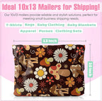 10x13 Poly Mailers – Cottagecore Mushrooms – Waterproof, Tear-Resistant Shipping Bags with Adhesive Seal – 50 Pack – Package Mint