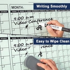 TSJ OFFICE Glass Calendar Whiteboard - 48 x 36 Inches Wall Mounted Dry Erase Yearly Planner for Wall, Large Magnetic Glass White Board for Office, Home & School