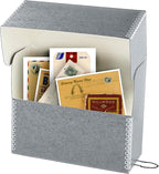 Lineco Archival Document Storage Box with Metal Edge, Acid-Free Gray Boxboard, Organize and Store Files, Prints, Photos, Jumbo-Sized Case 15.5" x 12.5" x 5" Wide