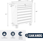 7-Drawer Metal Rolling Tool Chest with Wheels,Tool Storage Cabinet with Locking System，Toolbox with Wheels for Garage,Workshop, Repair Shop(Red, 7-Drawer)