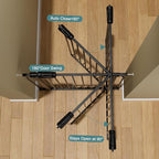 Extra Wide Baby Gate Tension Indoor Safety Gates Black Metal Large Pressure Mounted Pet Gate Walk Through Long Safety Dog Gate for The House Doorways Stairs (76.38"-81.10"/194-206CM, Black)