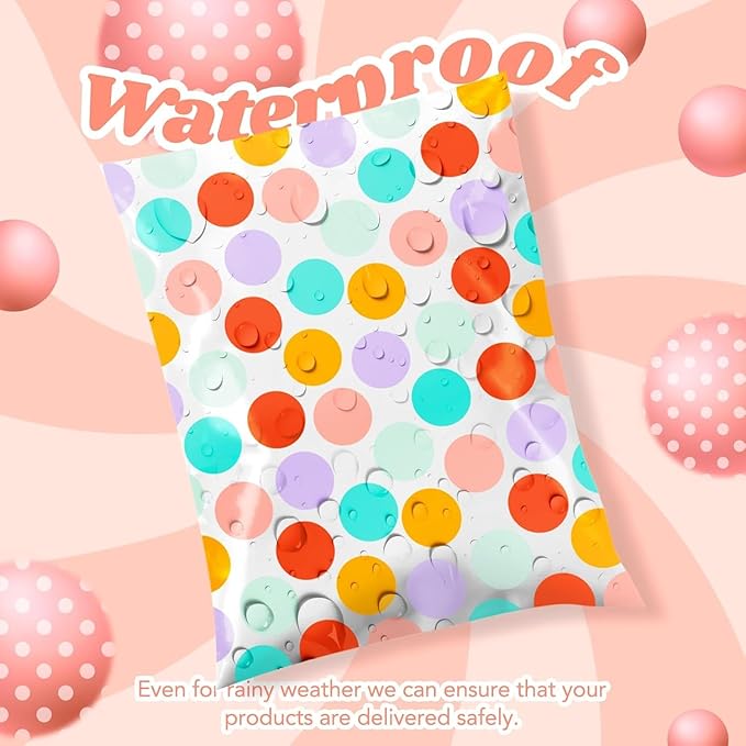 Metronic Cute Poly Mailers 10x13" 1200Pcs, Colorful Polka Dots Shipping Bags for Clothes, Self Adhesive Shipping Envelopes Waterproof Mailers Poly Bags Packaging Mailing Bags for Small Business