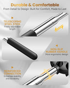 Upgraded Reinforced Telescoping Back Scratcher with 5 Detachable Heads, Larger Scratching Tips, Stocking Stuffer & White Elephant Gifts for for Men Women Adults