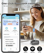 Phomemo M220 Label Maker, Bluetooth Barcode Label Printer, Thermal Sticker Maker Machine for Barcode, Address, Tag Labeling, Compatible with Phone & Laptop