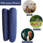 1 Pack Moving Blankets Heavy Duty 80"x72" Quilted Packing Blankets for Moving Furniture Padded Shipping Furniture Mover Blue