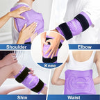 APEXUP Ice Pack for Knee Pain Relief, Large Reusable Wrap After Surgery, Flexible Gel Cold Pack for Injuries, Pain Relief for Back, Shoulder, Elbow, Ankle and Leg (Purple, XXL, 2PK)