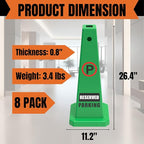 Reserved Parking Sign, 26.4-Inch Green Plastic Cone, High-Visibility