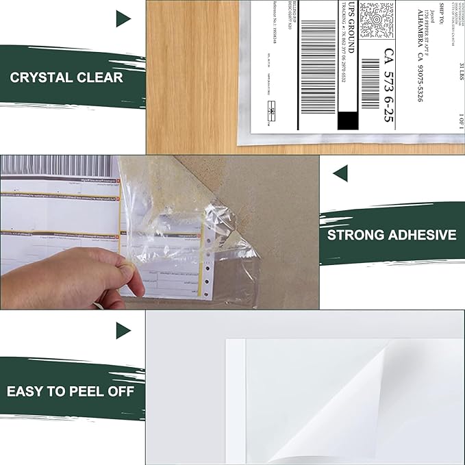 Packing List Pouches 4.5'' X 5.5'', Shipping Label Sleeves, Packing Slip Envelopes, Clear Adhesive Top Loading Packing List (4.5"" X 5.5"")