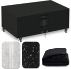 Heavy Duty Patio Furniture Covers Waterproof, 600D Outdoor Furniture Cover Waterproof for Sectional Sofa Couch, Outdoor Dining Table and Chair Set Covers 52''L x 22''W x 35''H, Black