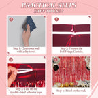 3 Pack Foil Fringe Backdrop - Red Shiny Tinsel Curtains for Party Decoration/Photo Booth Props - 3.3x8.2 FT Metallic Foil Backdrop for Birthday, Wedding, Graduation, Christmas.
