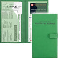 Auto Insurance and Registration Card Holder - Vehicle Glove Box Document Organizer - Car Essential Paperwork Holder for DMV, AAA, Contact Information Cards - Premium PU Leather Wallet Case - Green