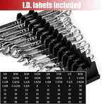 12 PCS Magnetic Modular Wrench Organizer Wrench Holder - Wrenchs Tool Organizers for Tool Drawer Storage, Wrenchs Rack with Metric SAE Labels, Tool Storage Set Holder Festival for Mechanics