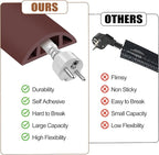 MYFAMIREA 10FT Floor Cord Cover for Wire Self Adhesive Cable Cavity Management PVC Extension Cord Hider Power Floor Wire Protector Cover Prevent Cable Trip for Office Home Outdoor (Brown, 1.97'')