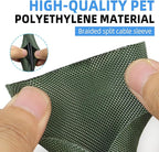 Automotive Wire Loom Tubing, Split Braided Cord Protectors from Pets No Chew, Flexible Cable Sleeve Cable Management for TV/Computer/Electric Wires (Deep Green, 1"-25ft)