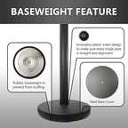 VIP Crowd Control Retractable Belt Stanchion Queue Safety Barrier Set, 36" Ht, 78" Belt + Wall Bracket (6 Mirror Posts Black Belt + SFrame + WBracket)