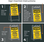 Caution Please Dry Off Wet Floor Sidewalk Sign Kit, 24x36 Inches, With A Frame Stand, Made in USA