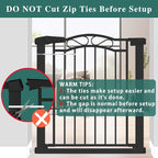 Fairy Baby 29.5"-48.8" Extra Wide Baby Gate for Stairs, Pressure Mounted Easy Walk Thru Pet Gate, Metal Safety Child Gate No Drill, Auto Close Long Dog Gates for The House Doorways, Black