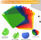 8-Tab Dividers for 3 ring binder, 96 Count Binder Dividers with Pockets, Subject Dividers, 3-Hole Plastics Sheets Protectors for US Letter Size in 0.5", 1",2" Binders, Vibrant 8 Color, 12 Packs