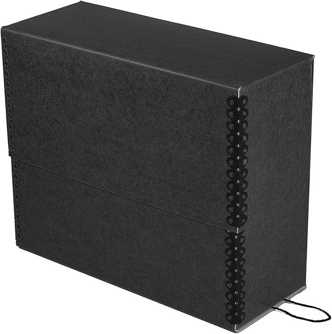 Lineco Archival Document Storage Box with Metal Edge, Acid-Free Gray Boxboard, Organize and Store Files, Prints, Photos, Jumbo-Sized Case 15.5" x 12.5" x 5" Wide
