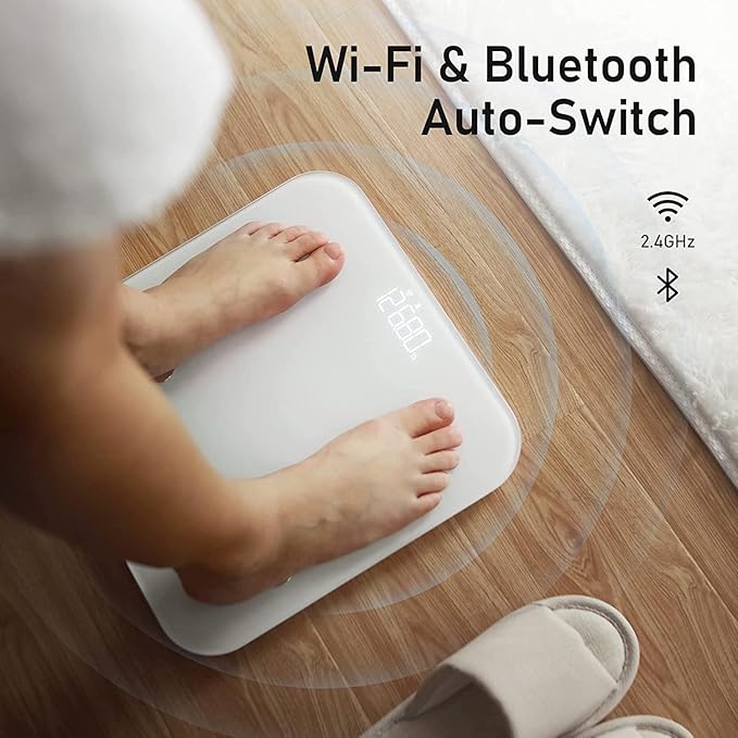 Arboleaf Smart Scale for Body Weight Bathroom Scale Digital Scale Body Weight and Fat, Wi-Fi Bluetooth, Smartphone APP, 14 Body Metrics, Wireless Cloud-Storage, Unlimited Data and Users, BMI, BMR