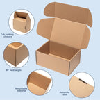 Shipping Boxes 6x4x3" 25 Pack - Brown Kraft Corrugated Cardboard Mailing Box for Small Business, Medium Literature Mailer Packaging Supplies