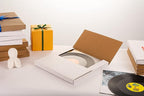 50 Pack Vinyl Record Mailers 12.8"L x 12.8"W x 1"H Multi Depth LP Album Shipping Boxes with Fragile Stickers, White