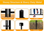 Garden Fencing 40 inch High, 8 Panels Total 17.7 Ft(L), Gate 17.7 Inches Wide with Low Sills, Dog Fence Outdoor for Yard. Rabbit Fence for Garden, Large Dog Pen, Border Fencing for Flower Beds