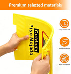 6 Pack Caution Wet Floor Sign, 24" Height, Bright Yellow, Double-Sided A-Frame Safety Caution Sign Commercial, Bilingual Caution Message