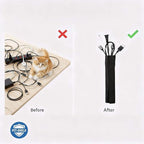 1/2" - 6.6FT Chew Proof Cat Cord Protector（Hook & Loop Split Sleeve for Pets - Cat/Dog Proof Cable Management Sleeve for Office USB Computer Audio Cables, Flexible Wire Cover - Black