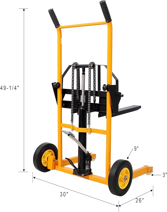 440lbs Material Lift Stacker, 35.5" Hydraulic Fork Lift, Max Lift Manual Forklift Pallet Lift Dolly, Manual Pallet Stacker for Supermarket, Warehouse, and Household