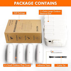 RESTMO 5-Piece Outdoor Waterproof Electrical Box Set – 12.5" x 8.5" x 5" Large & 7.1" x 2.3" x 2.3" Small, Weatherproof Boxes for Power Strip, Outlet, Plug, Socket, Timer, Holiday Light, White