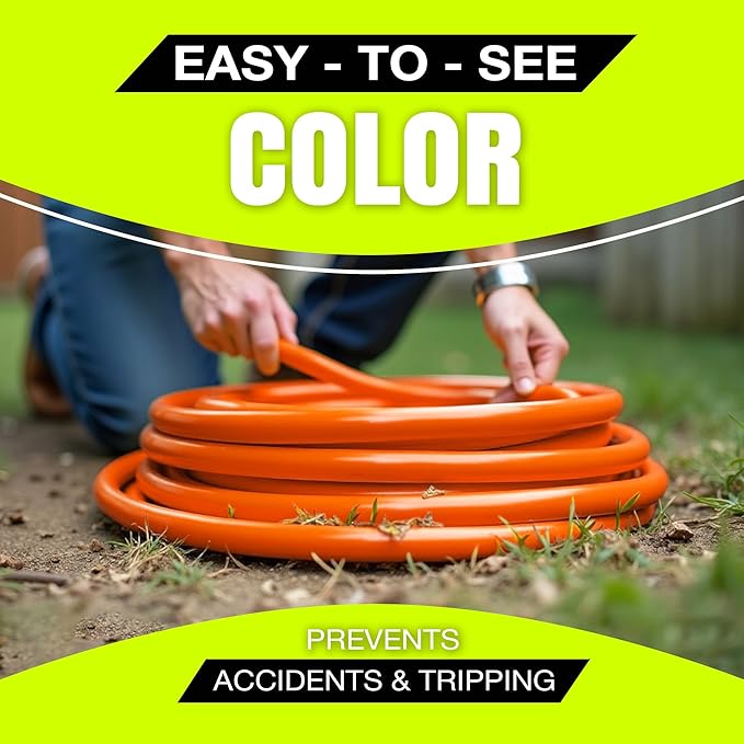 10ft Outdoor/Indoor Extension Cord 12/3 Gauge Extra Heavy Duty 3 Prong SJTW, Waterproof, Flexible Cold-Resistant Long Power Cord,15A 125V 1875W, Orange by LifeSupplyUSA