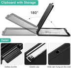 Geyee 16 Pcs Clipboard with Storage Plastic Foldable Nursing Clipboard Storage with Pen Holder 9. 5 x 13. 4 Inch Foldable Clip Board with Low Profile Clip for Student Teacher Nurse Office Supplies