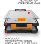 Dexas Clearview Clipcase Dry Erase clipboard, 13.75 x 9.5 Inch, Orange.See Papers Clearly Outdoors,Stay Organized & Dry Ideal for Coaching,Teaching,homeschooling,Art, Trades& Medical pros(Pack of 6)