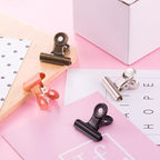 40 Pack Metal Clips 0.87 Inch Small Bull Binder Paper Clips for Picture Photo Crafts Food Bags Home Office Supplies(Multicolor)