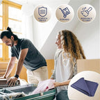 2 Pack Moving Blankets Heavy Duty 80"x72" Quilted Packing Blankets for Moving Furniture Padded Shipping Furniture Mover Blue