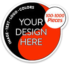 100 Custom Vinyl Stickers - Upload Your own Image, Text, Design, Logo - Personalized Logo Labels for Handmade, Packaging, Bottle, Jars, Candle, Brand Stickers (White, 1.5x1.5)