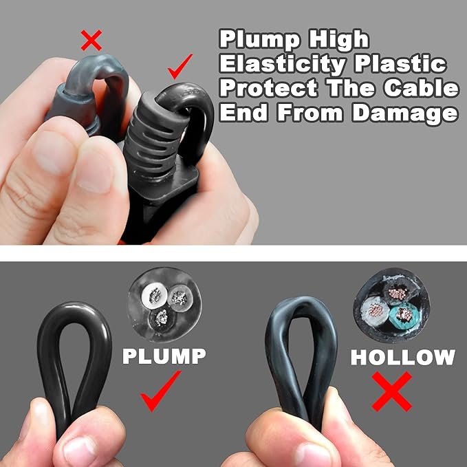 HUANCHAIN Indoor Outdoor Black Extension Cord 60 ft Waterproof, 16/3 Gauge Flexible Cold-Resistant Appliance Extension Cable Outside, 10A 1250W 16AWG SJTW, 3 Prong Electric Cord, ETL