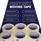 Clear Packing Tape - 24 Heavy-Duty Wrapping Tape - 110-Yard Length, 2640 Total Yards 2.88-Inch Wide Strong Adhesive Rolls for Moving Boxes, Office Packaging, Storage Organization & Warehouse Shipping